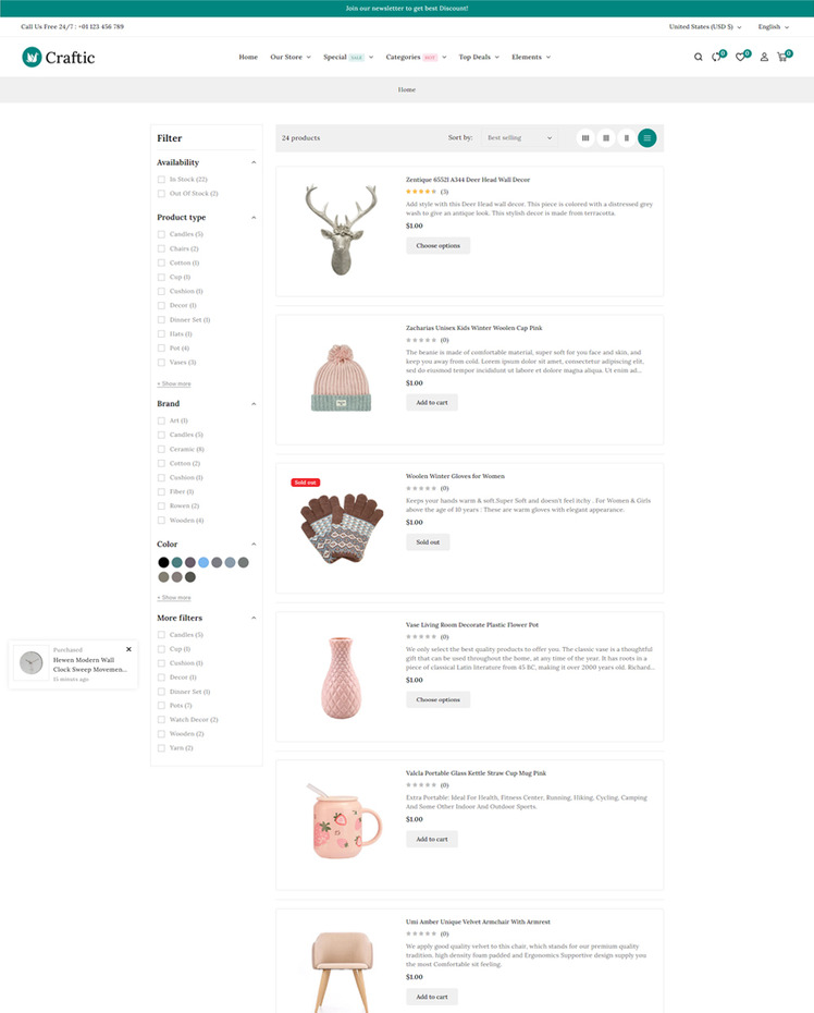 Craftic Art and Crafts Responsive Shopify Store #429446