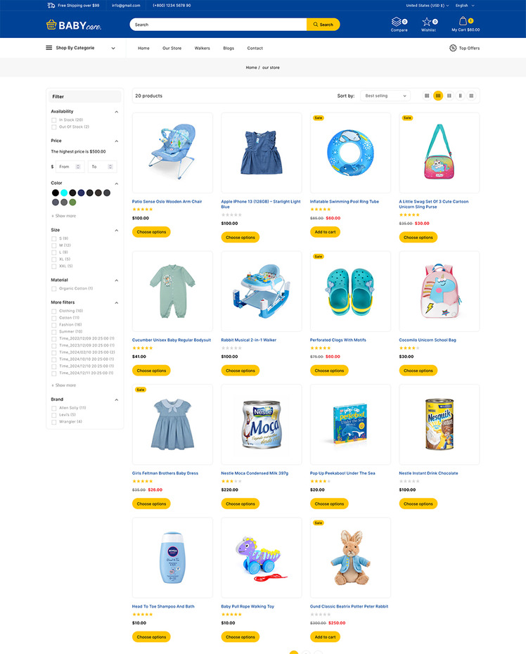 BabyCare Kids Store Shopify Responsive Theme #297218