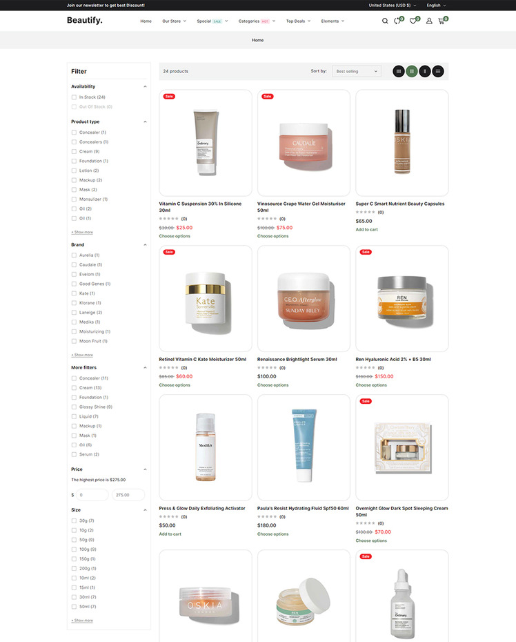 Beautify Beauty Fashion and Cosmetic Responsive Shopify Theme #417778