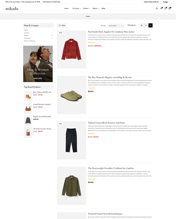 Mikado Boutique and Fashion Store Shopify OS Multipurpose Responsive Theme #325015