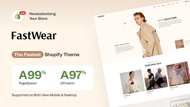 Fast Wear Fashion Store Minimal Bootstrap Shopify Theme #371877-1