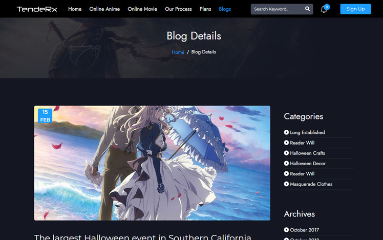 Tendex - Anime and Manga HTML5 Website Template #296910