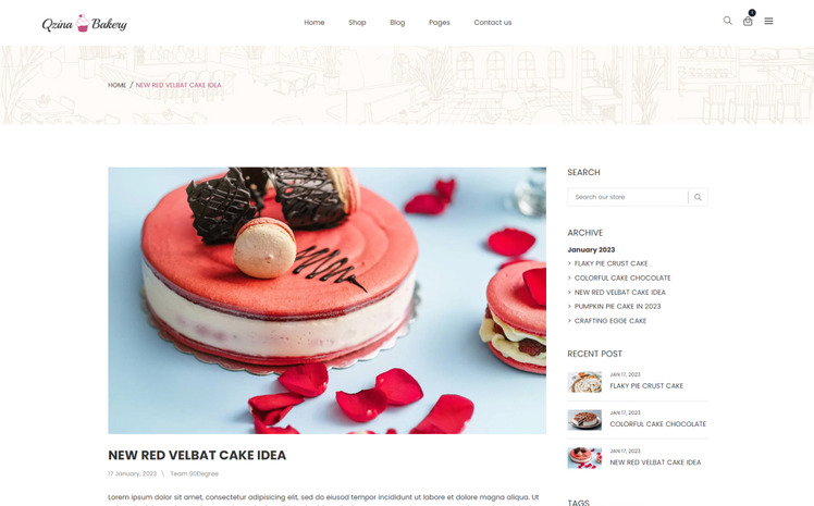 Qzina Cake Bakery Store Shopify Theme #322661