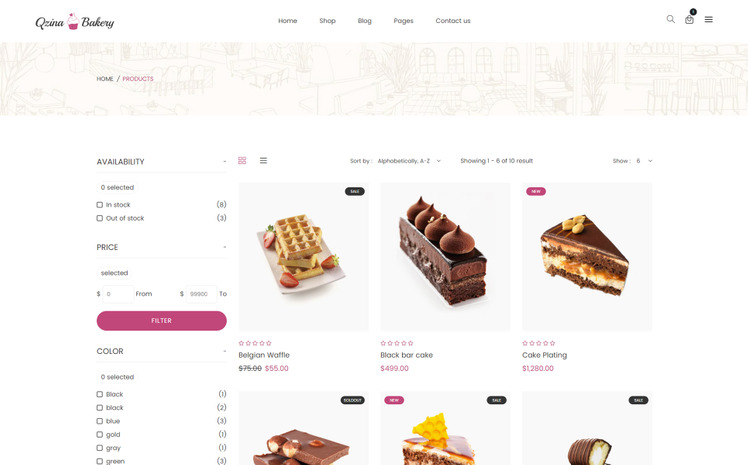 Qzina Cake Bakery Store Shopify Theme #322661