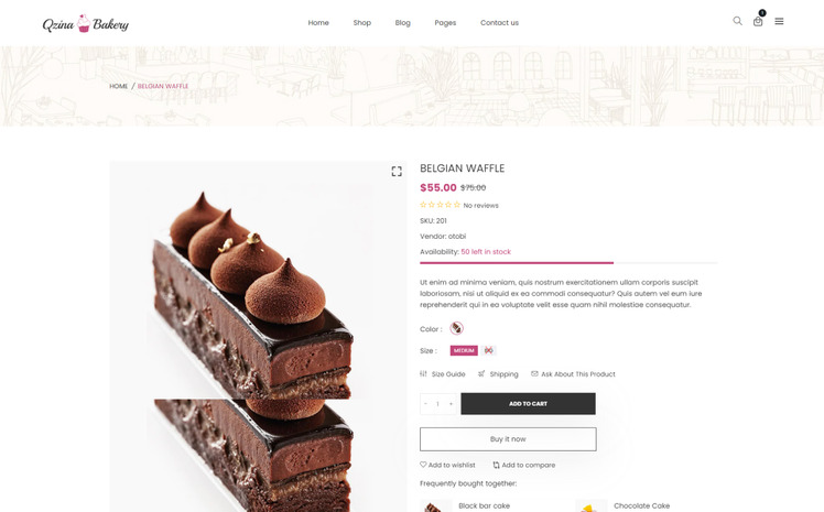 Qzina Cake Bakery Store Shopify Theme #322661