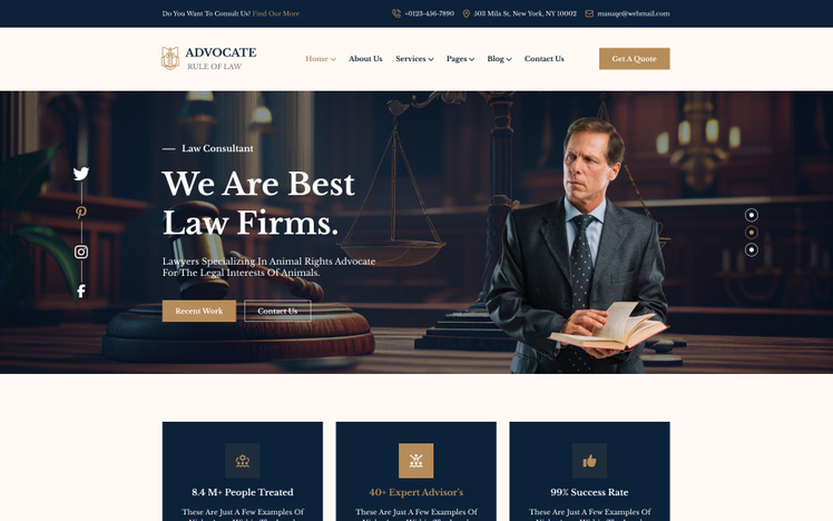 Lawact - Lawyer & Attorney, Law Firm WordPress Theme #444024