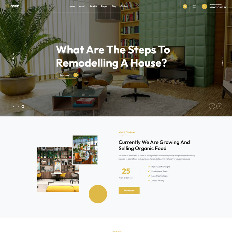 Insen - Interior Design WordPress Theme #437826