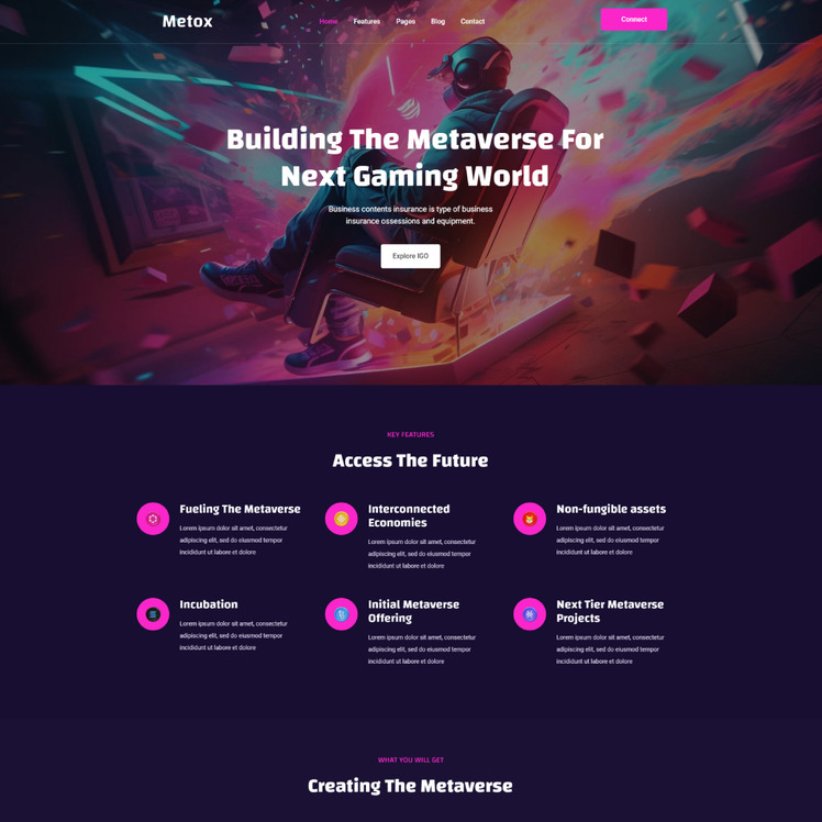 Metox - Metaverse Wordpress Theme #424192