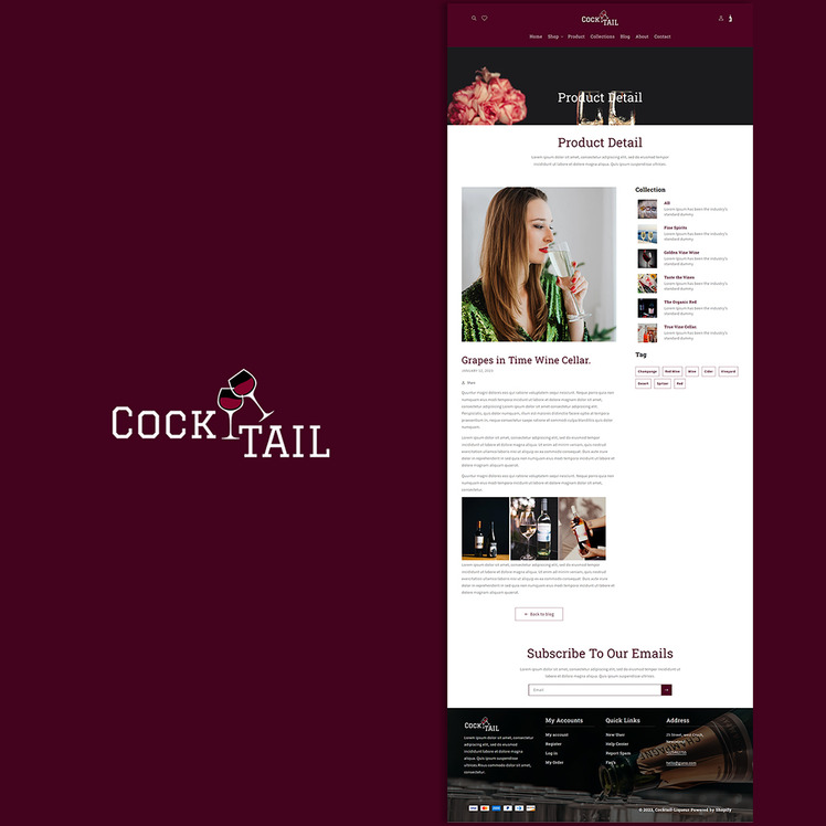 Wine Cocktail Shopify theme #323535
