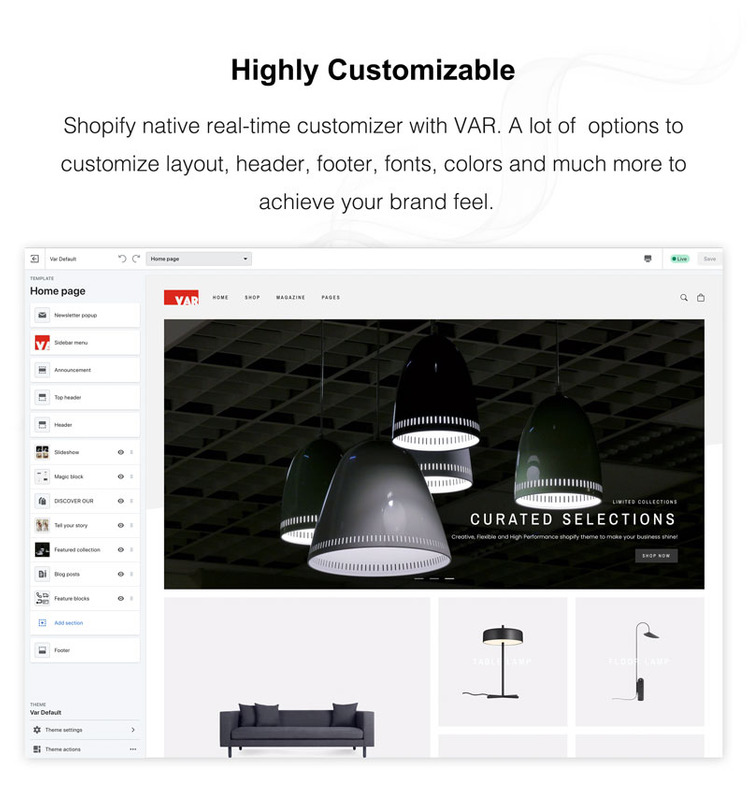 VAR Modern and Flexible Shopify Theme #173900-5