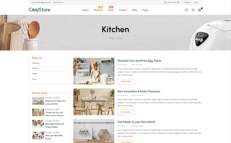 CoolStore Kitchen Furniture Store Shopify Theme #366428