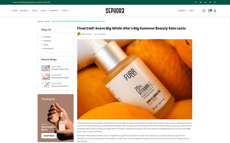 Sephora Shopify Beauty Cosmetic Theme #347541