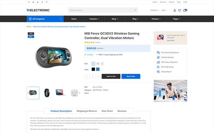 TMElectronic Electronics eCommerce Shopify Theme #366136