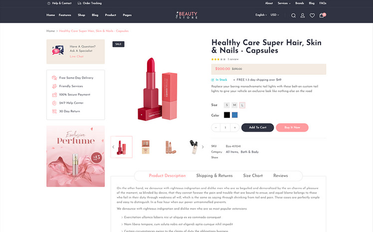 BeautyStore Skincare and Cosmetics Shopify Theme #348068