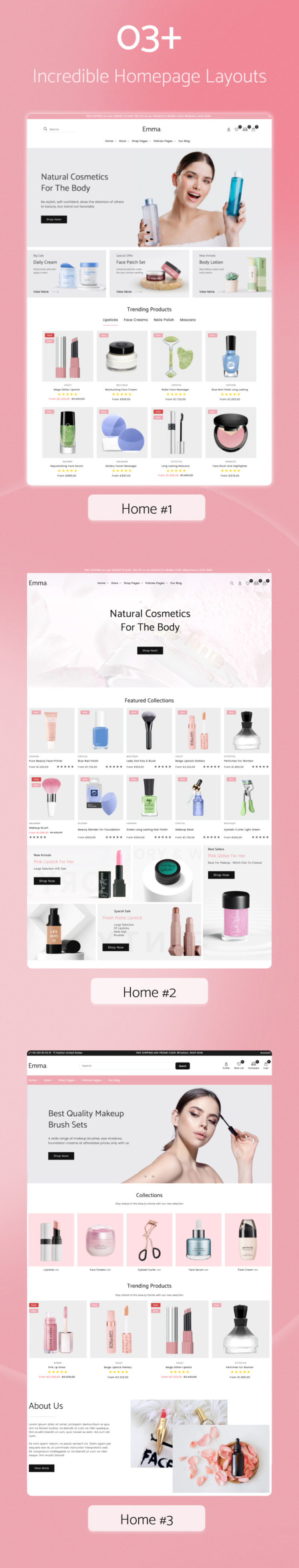 Emma Health and Beauty Responsive Modern Multipurpose Shopify Theme #263911-1