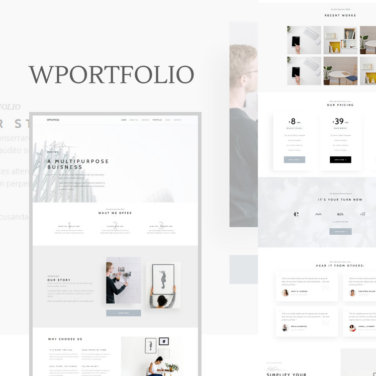 WPortfolio - Minimalist Multipurpose WordPress Theme #280225