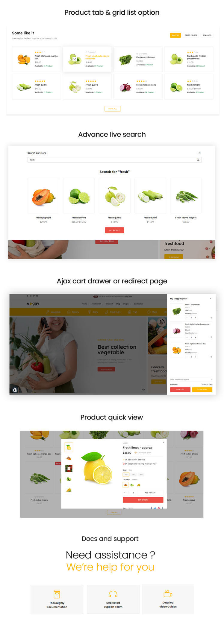 Veggy Multipurpose Grocery food Shopify Theme #346805-2