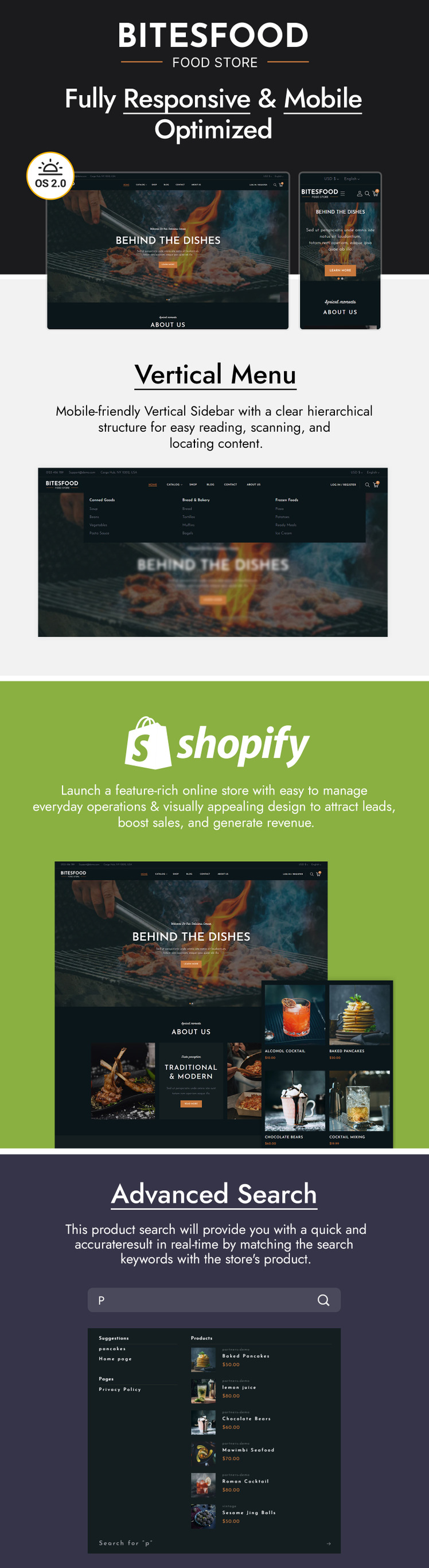 Bitesfood BBQ Grill Restaurant Shopify Theme #341075-1