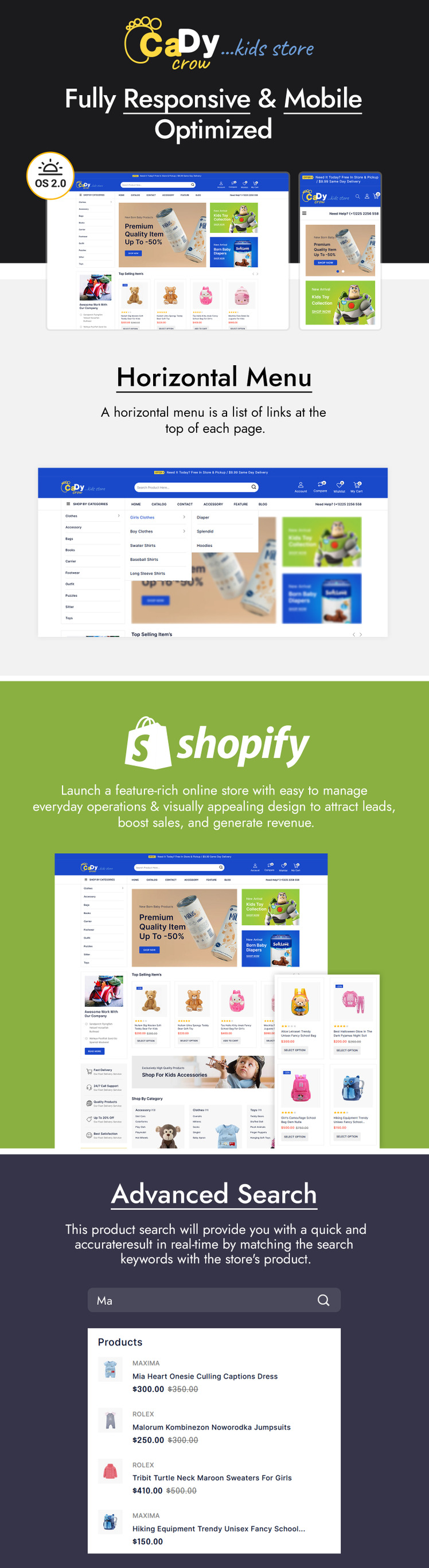 CadyCrow Toys and Kids Store Shopify Theme #301228-1
