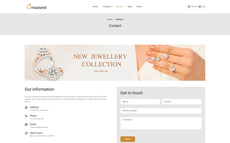 Ornament jewelry Multipurpose Premium Shopify Theme #317637