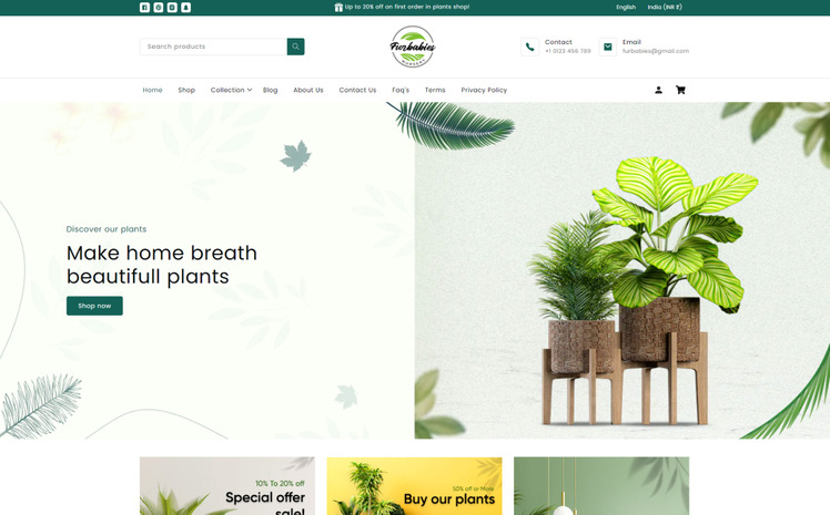 Furbabies Multipurpose Premium Pets and Plants Shopify Theme #301042
