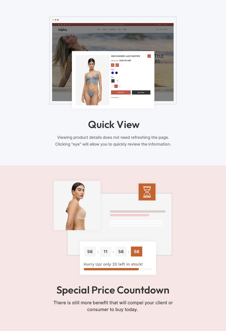 Giggling Lingerie Bikini Inner Wear Fashion Multipurpose Shopify Responsive Theme #390488-7