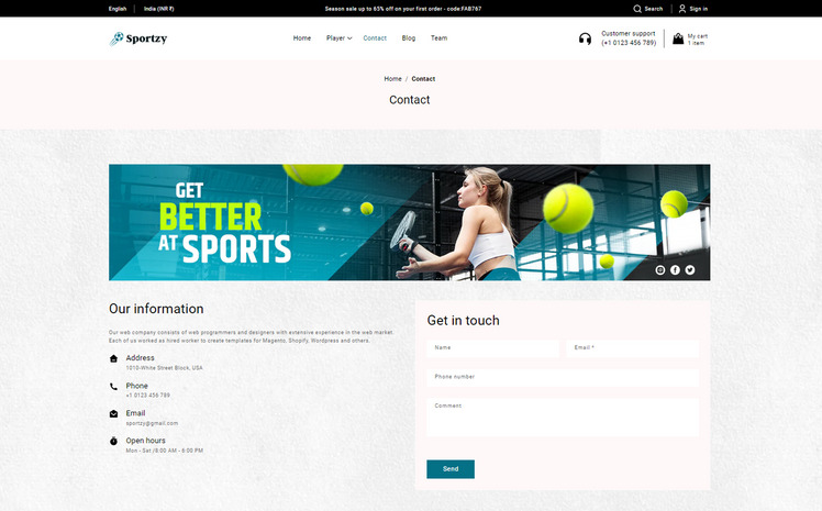 Sportzy Sports equipment Premium Shopify Theme #334540
