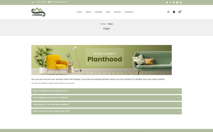 Flouresh Multipurpose garden and plant Shopify Theme #311474