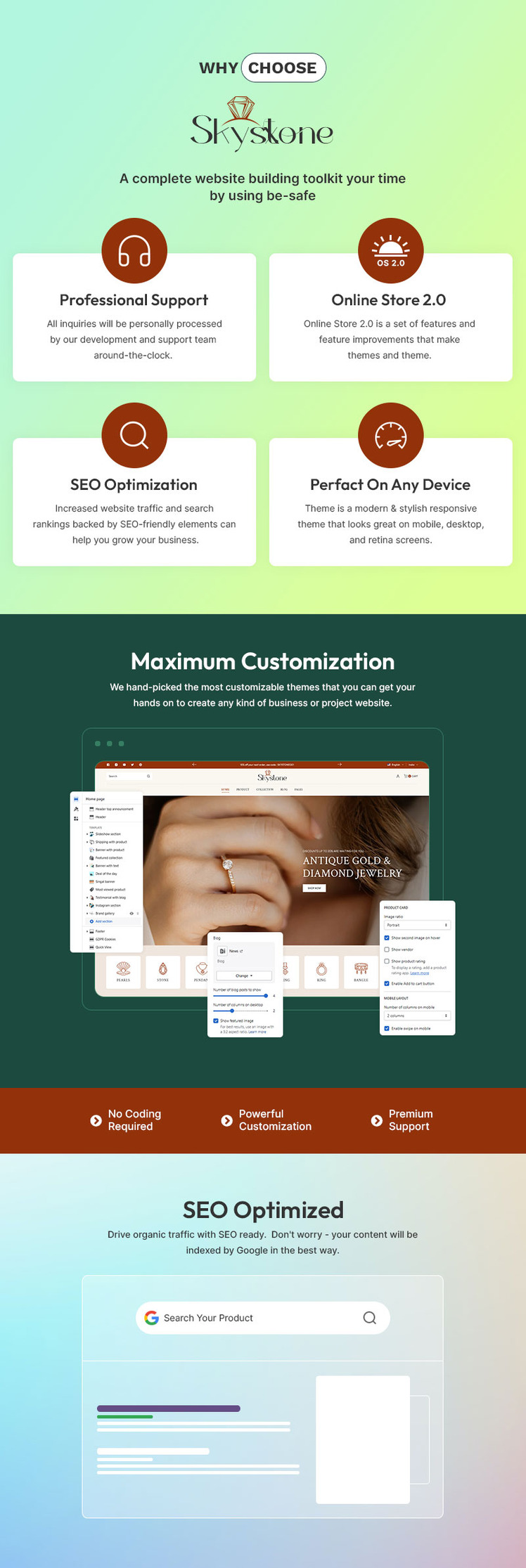 Skystone Modern Jewelry Store Multipurpose Shopify Responsive Theme #388652-1