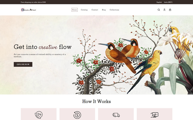 Delicate Artian Premium Art and Painting Shopify Theme #316742