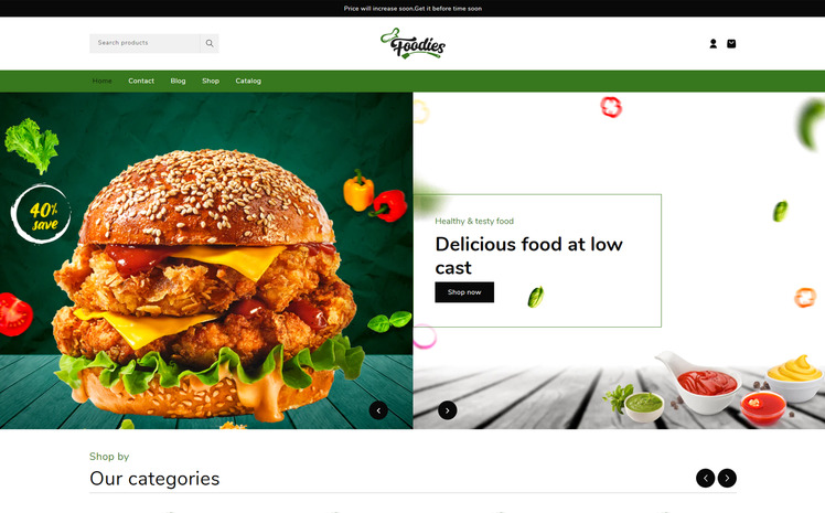 Foodiesfy FastFood Responsive Shopify Theme #312403