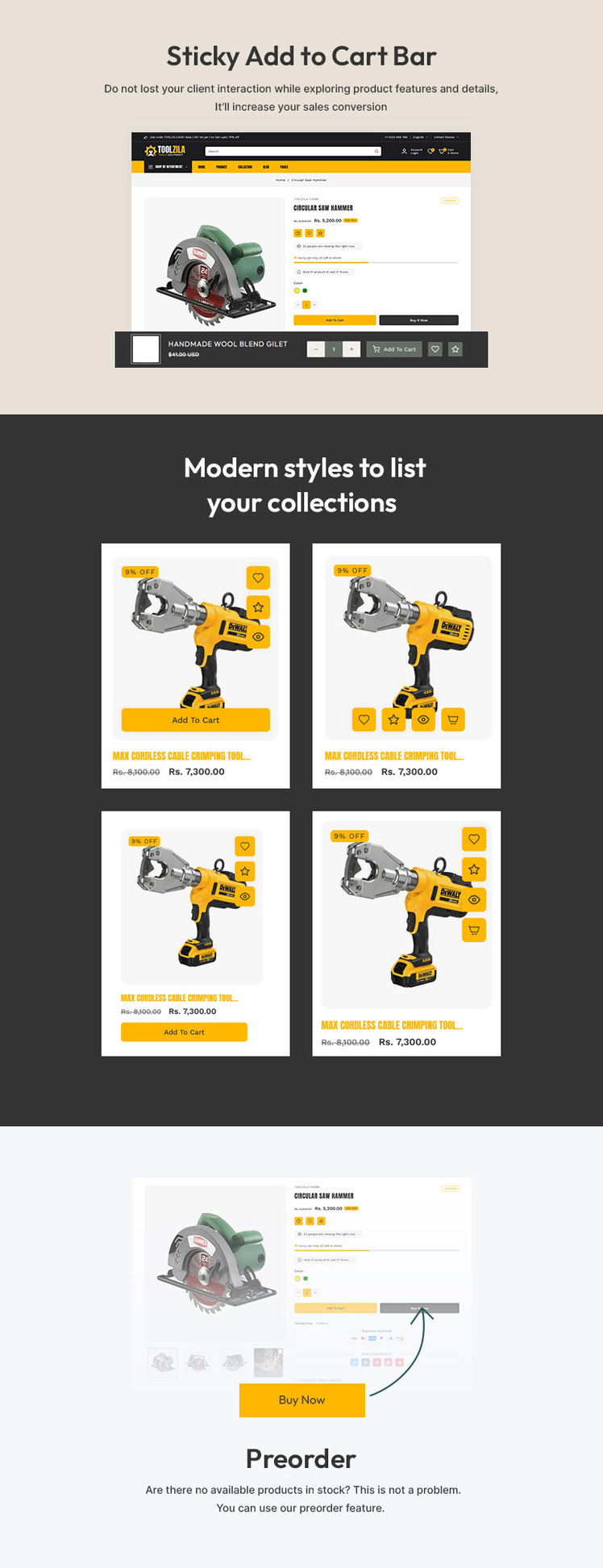 Toolzila Garage Mega Tools Accessories Store Multipurpose Shopify Responsive Theme #379305-3