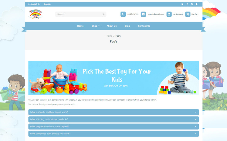 Toyzee Multipurpose Premium Kids toy shop E-commerce Shopify