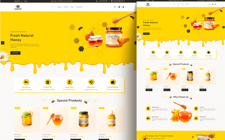 Honeybees Honey Shopify OS Premium Responsive Theme #332297