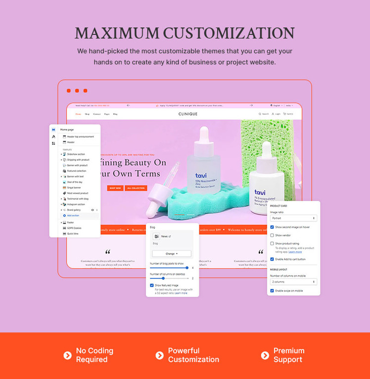 Clinique Beauty Cosmetics Skincare Multipurpose Shopify Responsive Theme #352086-2