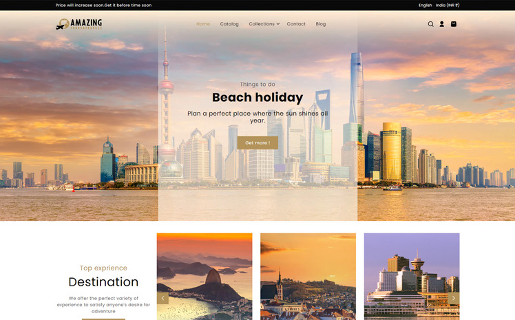 Amazing Travel Tours and Tourism Agency Booking Responsive Shopify Theme #316977
