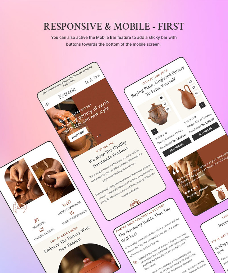 Potteric Handcrafted Ceramic Home Decor Multipurpose Shopify Responsive Theme #349858-6