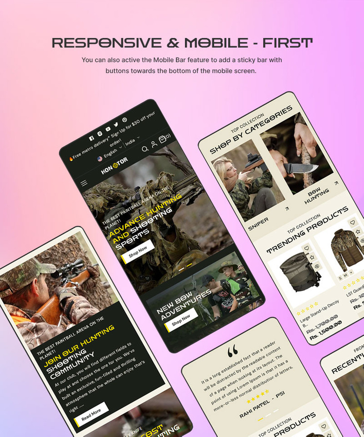 Hontor Hunting Outdoor Store Multipurpose Shopify Responsive Theme #360935-6