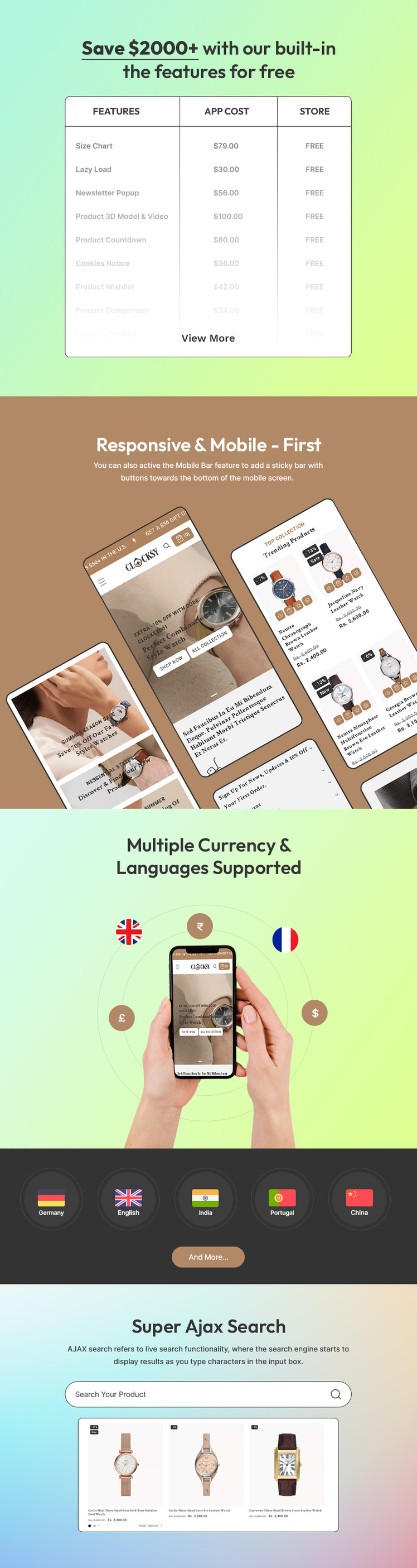 Clocksy Watch Store Shopify Responsive Theme #407860-2