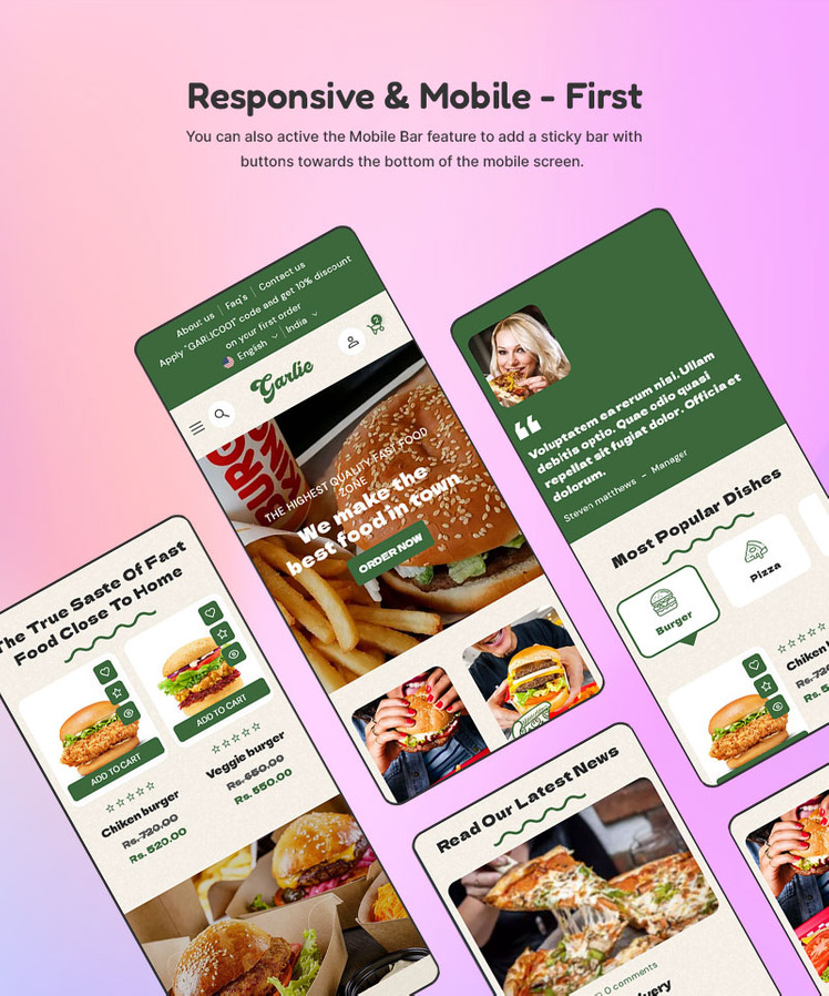 Garlic Grocery Food Delivery Restaurant Supermarket Store Responsive Shopify Theme #349446-6