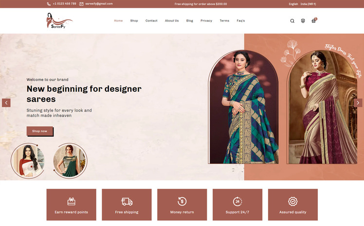 Sareeify Multipurpose Premium Fashion Shopify Theme #310712