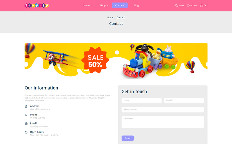 Tinyisfy Multipurpose Premium Kids toy shop E commerce Shopify Theme #318956