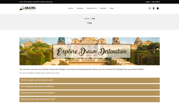 Amazing Travel Tours and Tourism Agency Booking Responsive Shopify Theme #316977