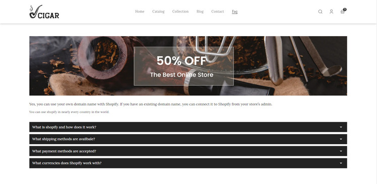 Cigar Hookah Online eCommerce Template Multipurpose Premium Pets and Plants Shopify Theme #332010