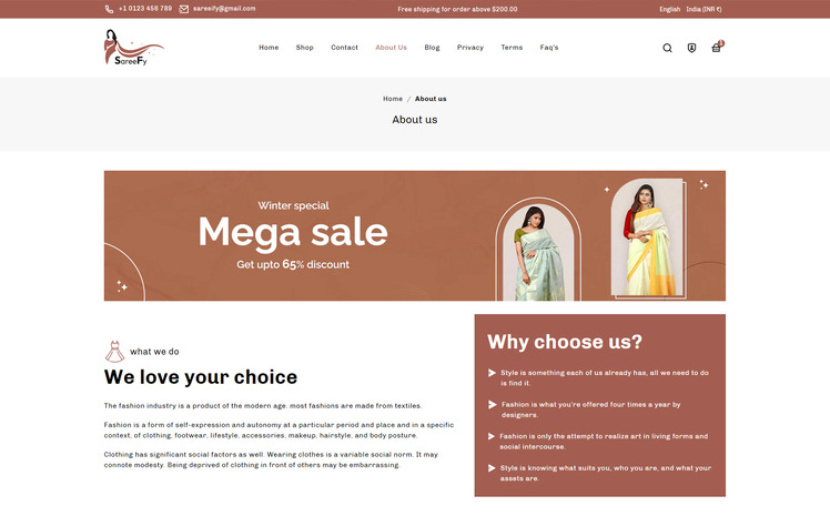 Sareeify Multipurpose Premium Fashion Shopify Theme #310712