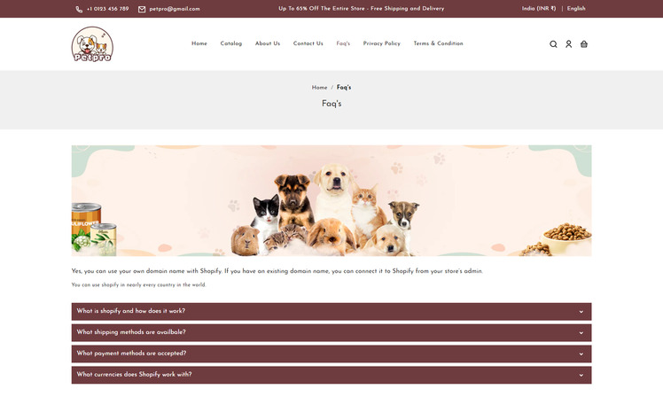 Petpro Multipurpose Premium Animal Food and Accessories Store Shopify Theme #311303