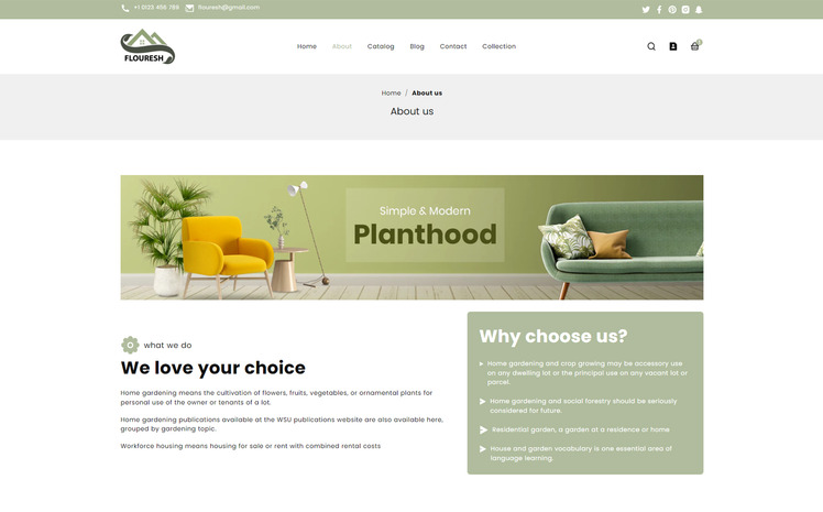 Flouresh Multipurpose garden and plant Shopify Theme #311474