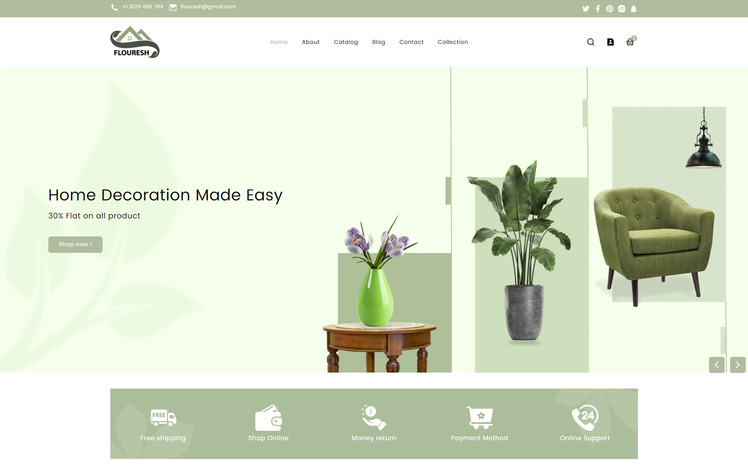 Flouresh Multipurpose garden and plant Shopify Theme #311474