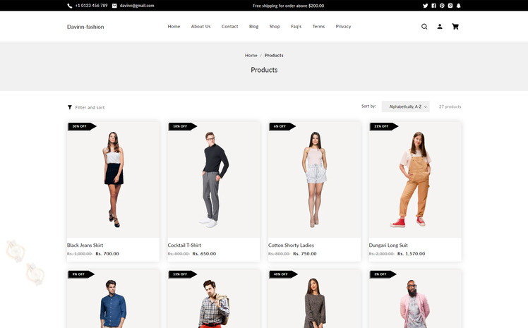 Davinn Fashion Store Shopify Responsive Theme #304461