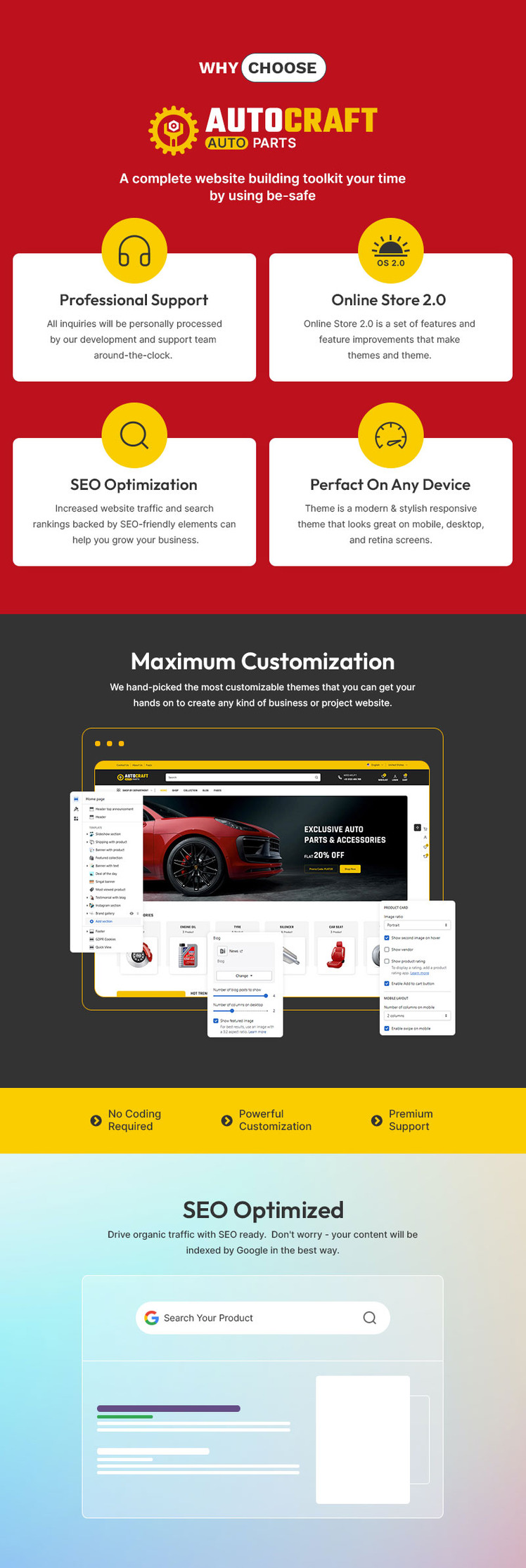 Autocraft Auto Car Spare Parts Multipurpose Shopify Responsive Theme #378439-1